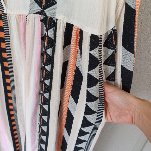 Anthropologe Devotion Twins Long Sleeve Dress Size M Women Boho Cotton Pockets - Picture 4 of 14